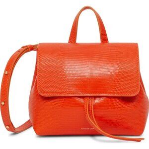 Mansur Gavriel Mini Soft Lady Lizard Embossed Leather Bag in Cosmos